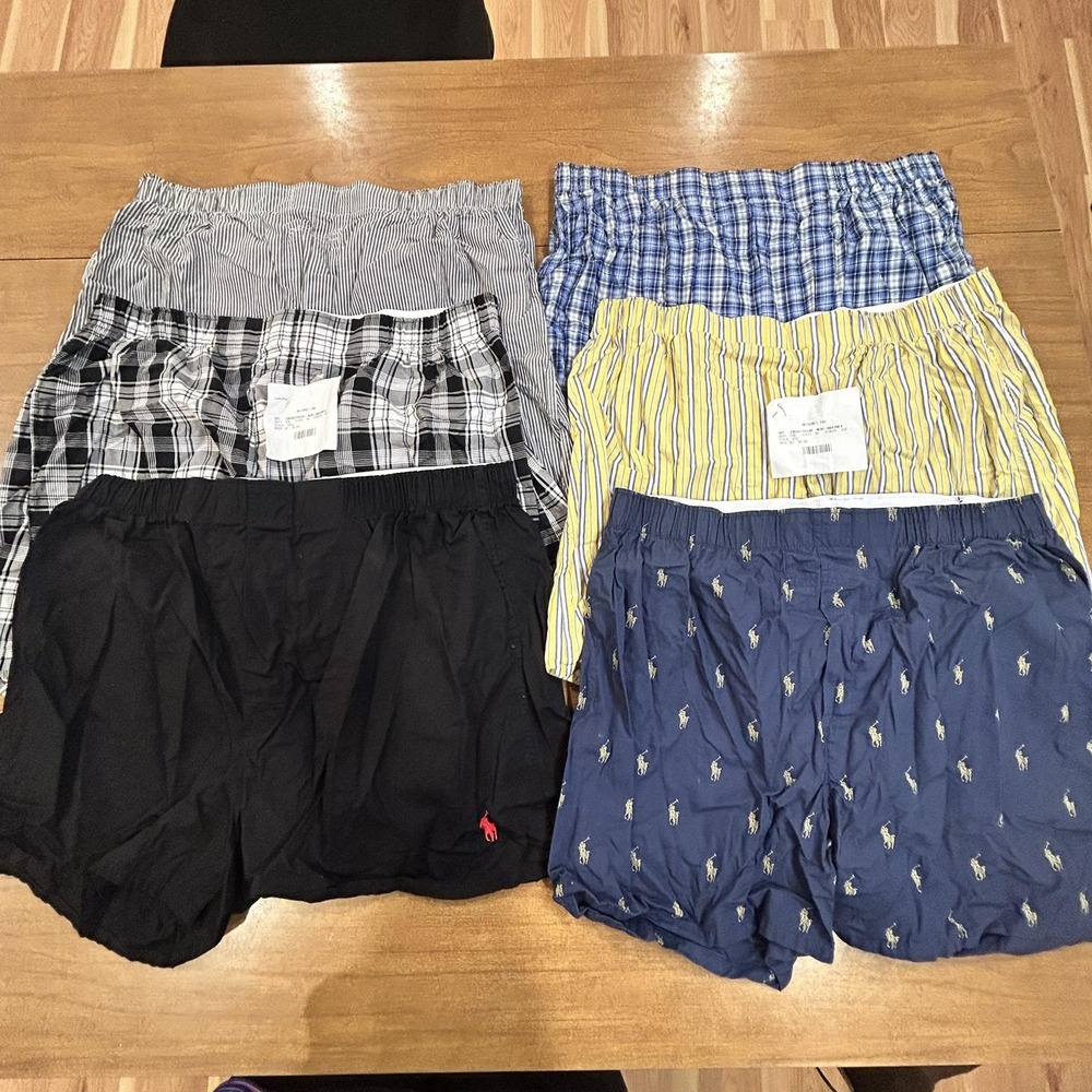 Polo Ralph Lauren Boxers Mens L Multicolor Classic Fit Cotton Set 6 Tagless NEW